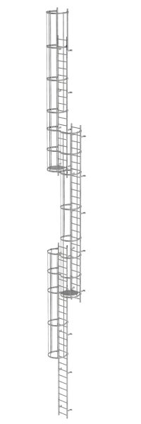 Mehrzügige Steigleiter mit Rückenschutz...
