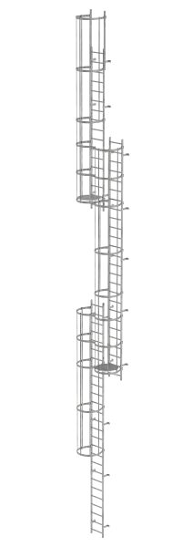 Mehrzügige Steigleiter mit Rückenschutz...
