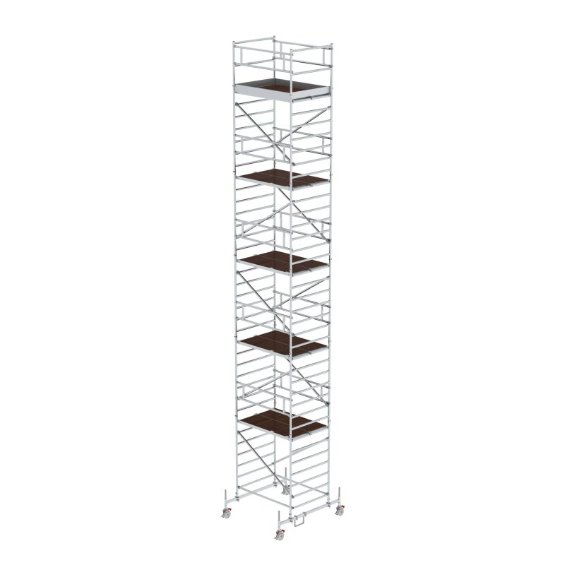 Rollgerüst 1,35 x 1,80 m mit Fahrbalken & Doppel-Plattform Plattformhöhe 10,45 m