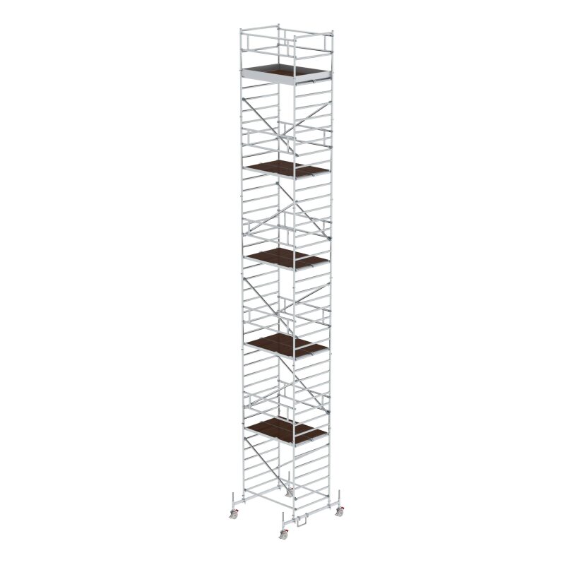 Rollgerüst 1,35 x 1,80 m mit Fahrbalken & Doppel-Plattform Plattformhöhe 11,45 m