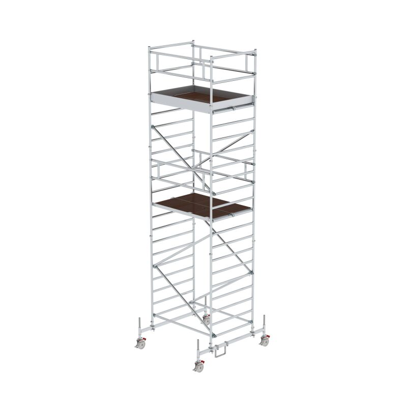 Rollgerüst 1,35 x 1,80 m mit Fahrbalken & Doppel-Plattform Plattformhöhe 5,45 m