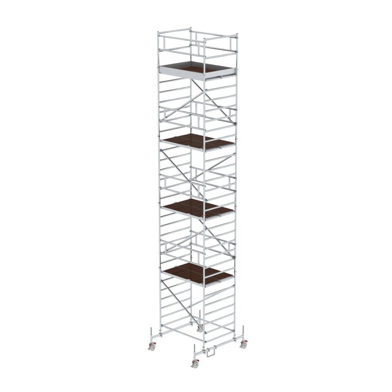 Rollgerüst 1,35 x 1,80 m mit Fahrbalken & Doppel-Plattform Plattformhöhe 8,45 m