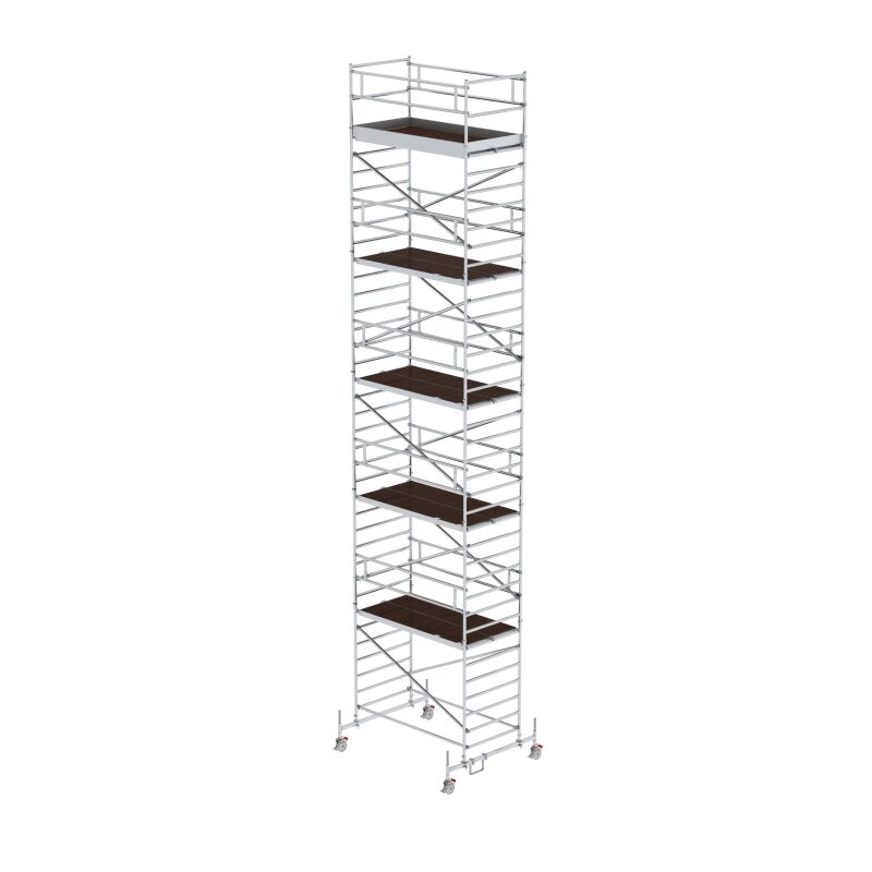 Rollgerüst 1,35 x 2,45 m mit Fahrbalken & Doppel-Plattform Plattformhöhe 10,45 m