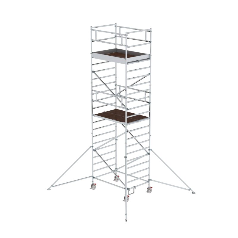 Rollgerüst 1,35 x 1,80 m mit Ausleger & Doppel-Plattform Plattformhöhe 5,35 m