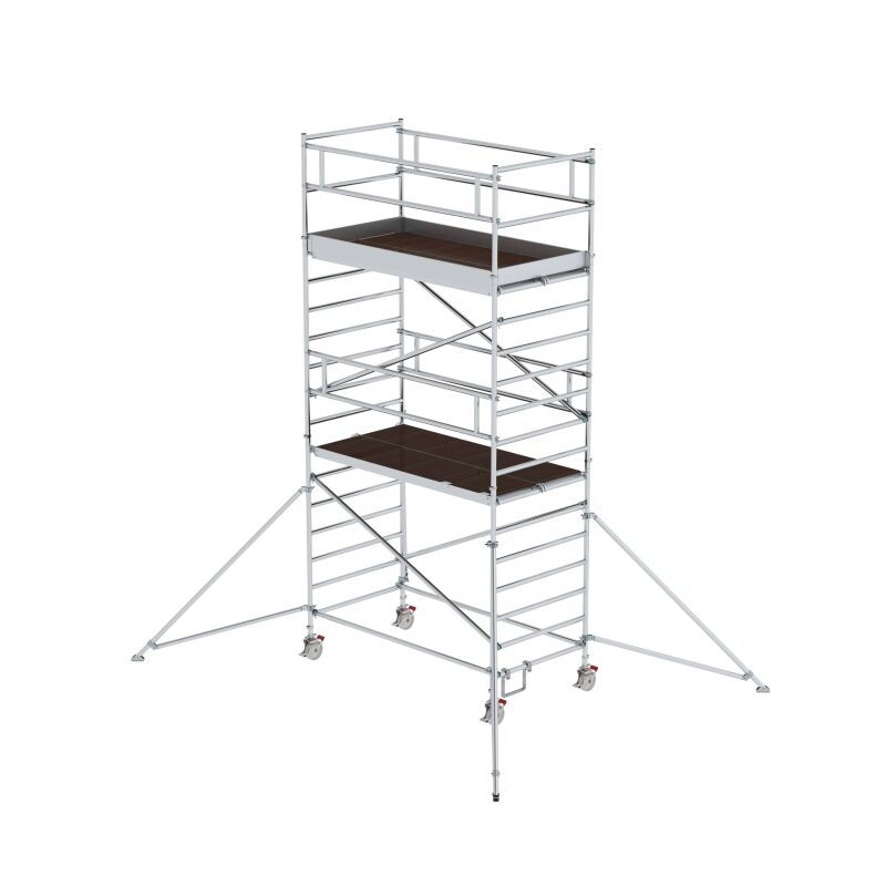 Rollgerüst 1,35 x 2,45 m mit Ausleger & Doppel-Plattform Plattformhöhe 4,35 m