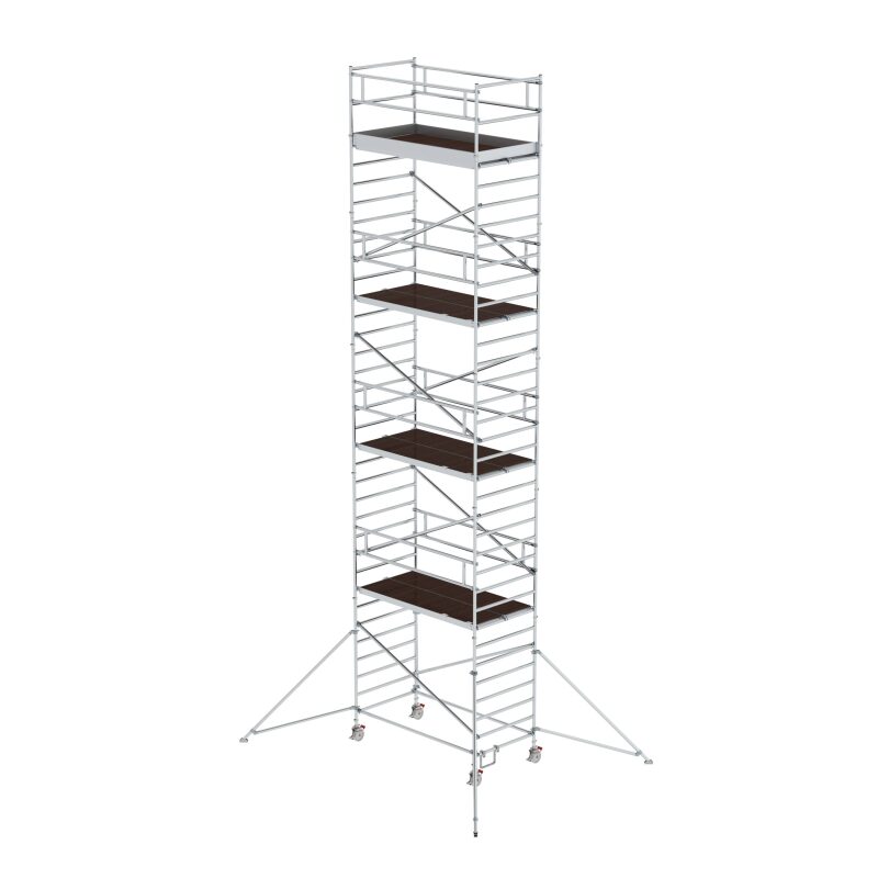 Rollgerüst 1,35 x 2,45 m mit Ausleger & Doppel-Plattform Plattformhöhe 9,35 m