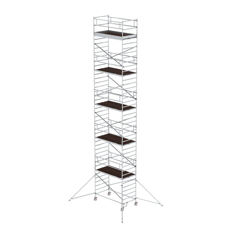 Rollgerüst 1,35 x 2,45 m mit Ausleger & Doppel-Plattform Plattformhöhe 11,35 m