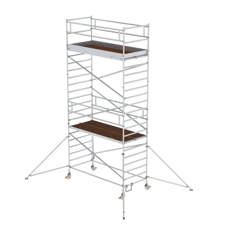 Rollgerüst 1,35 x 3,0 m mit Ausleger & Doppel-Plattform Plattformhöhe 5,35 m