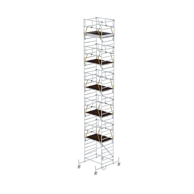 Rollgerüst SG 1,35 x 1,80 m mit Fahrbalken & Doppel-Plattform Plattformhöhe 10,54 m