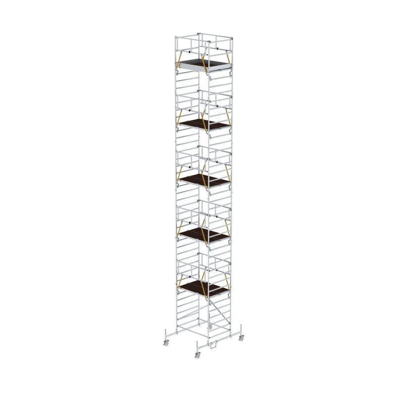 Rollgerüst SG 1,35 x 1,80 m mit Fahrbalken & Doppel-Plattform Plattformhöhe 11,62 m