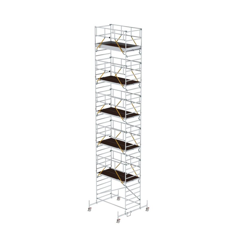 Rollgerüst SG 1,35 x 2,45 m mit Fahrbalken & Doppel-Plattform Plattformhöhe 10,54 m