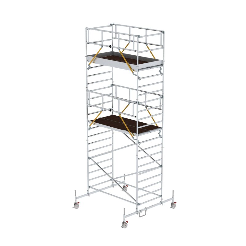 Rollgerüst SG 1,35 x 2,45 m mit Fahrbalken & Doppel-Plattform Plattformhöhe 5,78 m