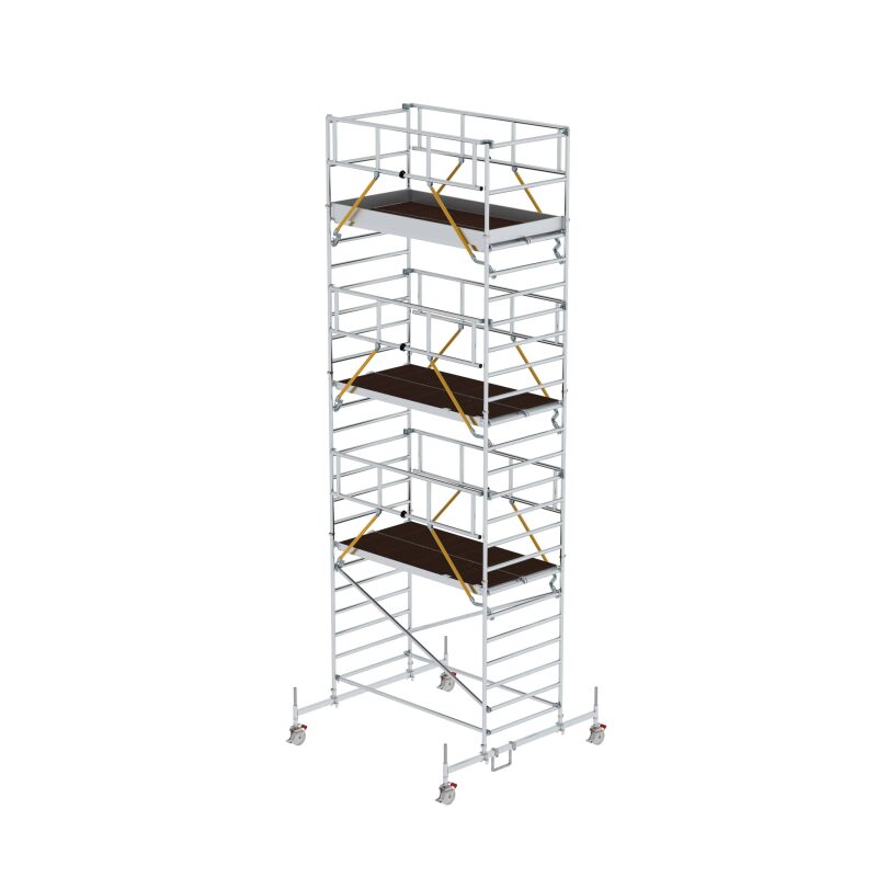 Rollgerüst SG 1,35 x 2,45 m mit Fahrbalken & Doppel-Plattform Plattformhöhe 6,62 m