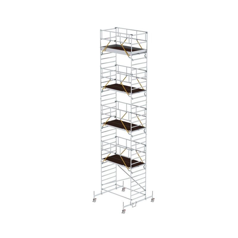 Rollgerüst SG 1,35 x 2,45 m mit Fahrbalken & Doppel-Plattform Plattformhöhe 9,70 m