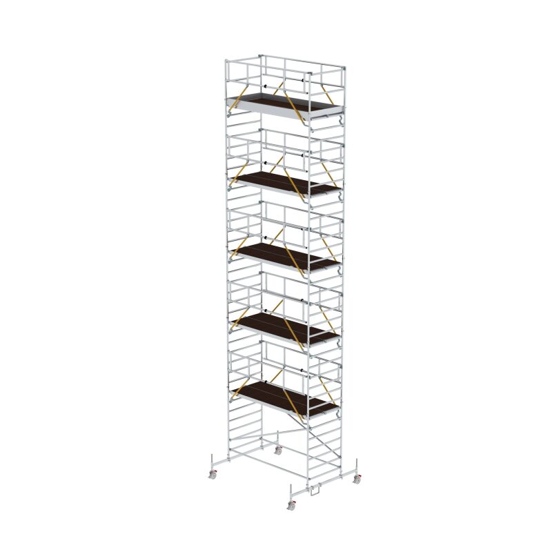 Rollgerüst SG 1,35 x 3,0 m mit Fahrbalken und Doppel-Plattform Plattformhöhe 10,54 m