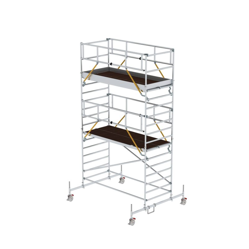 Rollgerüst SG 1,35 x 3,0 m mit Fahrbalken und Doppel-Plattform Plattformhöhe 4,66 m