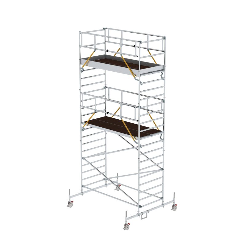 Rollgerüst SG 1,35 x 3,0 m mit Fahrbalken und Doppel-Plattform Plattformhöhe 5,78 m