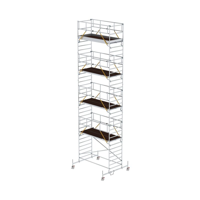 Rollgerüst SG 1,35 x 3,0 m mit Fahrbalken und Doppel-Plattform Plattformhöhe 9,70 m