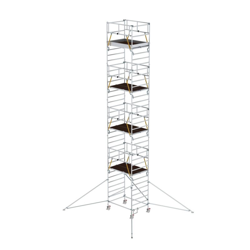 Rollgerüst SG 1,35 x 1,80 m mit Ausleger & Doppel-Plattform Plattformhöhe 9,51 m