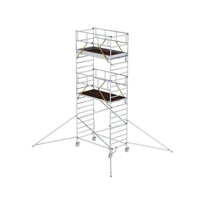 Rollgerüst SG 1,35 x 2,45 m mit Ausleger & Doppel-Plattform Plattformhöhe 5,59 m