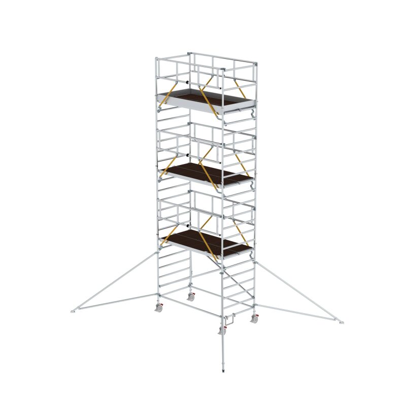 Rollgerüst SG 1,35 x 2,45 m mit Ausleger & Doppel-Plattform Plattformhöhe 6,43 m