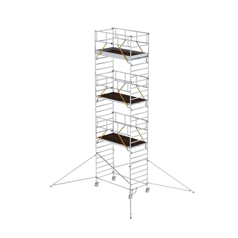 Rollgerüst SG 1,35 x 2,45 m mit Ausleger & Doppel-Plattform Plattformhöhe 7,55 m