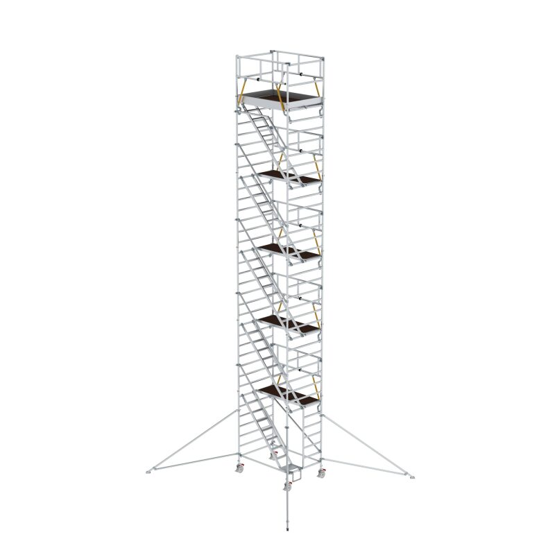 Rollgerüst SG 1,35 x 1,80 m mit Schrägaufstiegen & Ausleger Plattformhöhe 10,35 m