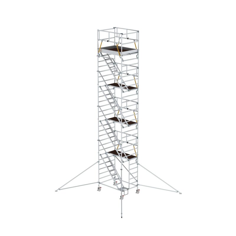 Rollgerüst SG 1,35 x 1,80 m mit Schrägaufstiegen & Ausleger Plattformhöhe 8,39 m