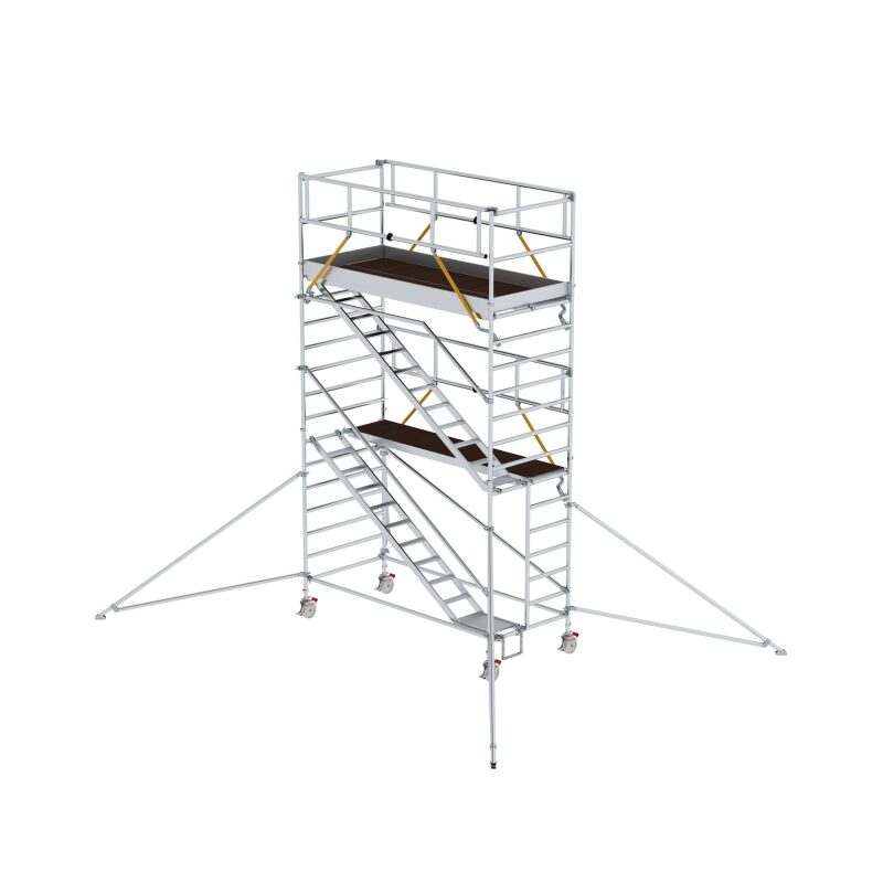 Rollgerüst SG 1,35 x 3,0 m mit Schrägaufstiegen & Ausleger Plattformhöhe 4,47 m