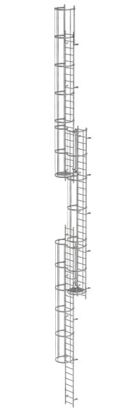 Mehrzügige Steigleiter mit Rückenschutz...