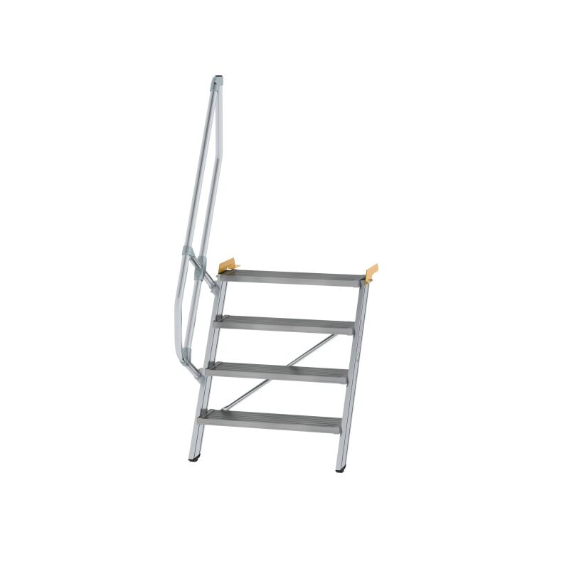 Treppe 60° Stufenbreite 800 mm 4 Stufen Aluminium geriffelt