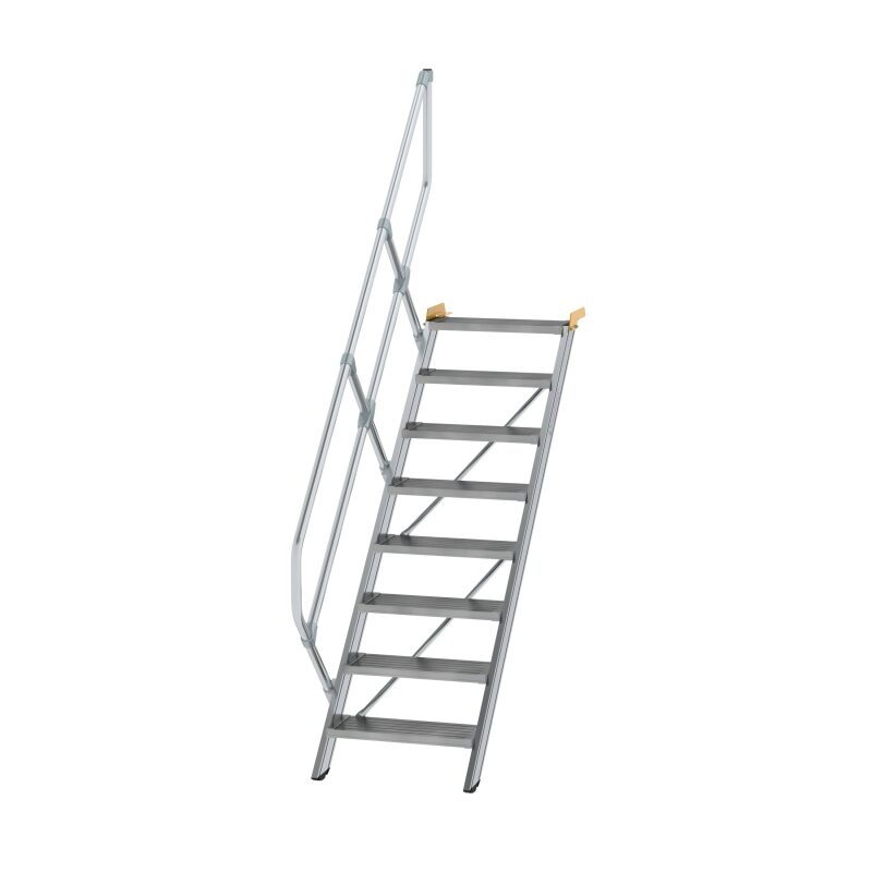 Treppe 45° Stufenbreite 600 mm 8 Stufen Aluminium geriffelt