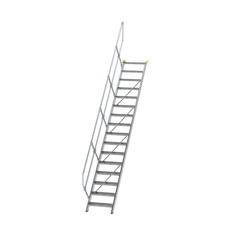 Treppe 45° Stufenbreite 600 mm 16 Stufen Aluminium geriffelt