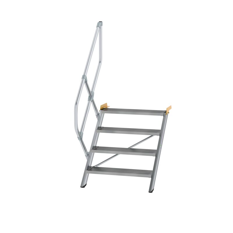 Treppe 45° Stufenbreite 800 mm 4 Stufen Aluminium geriffelt