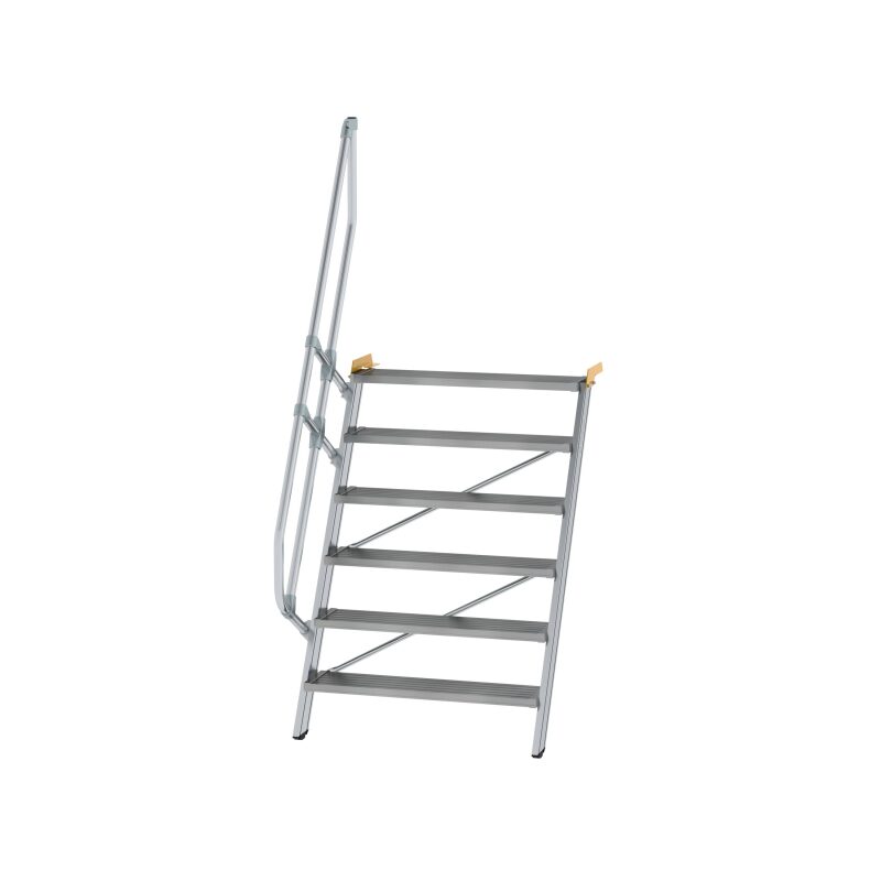 Treppe 60° Stufenbreite 1000 mm 6 Stufen Aluminium geriffelt