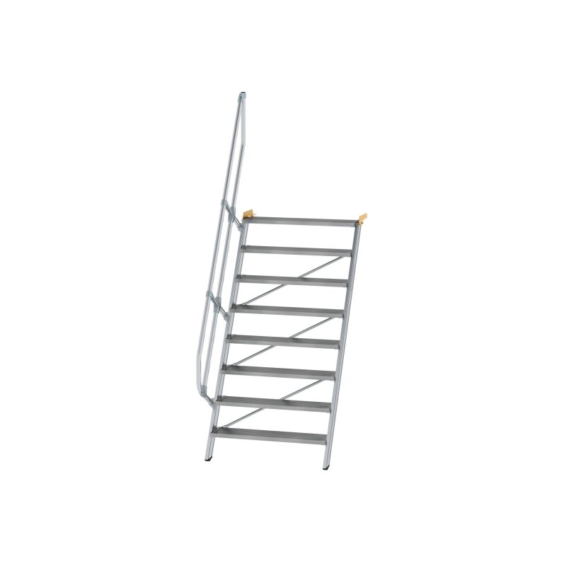 Treppe 60° Stufenbreite 1000 mm 8 Stufen Aluminium geriffelt