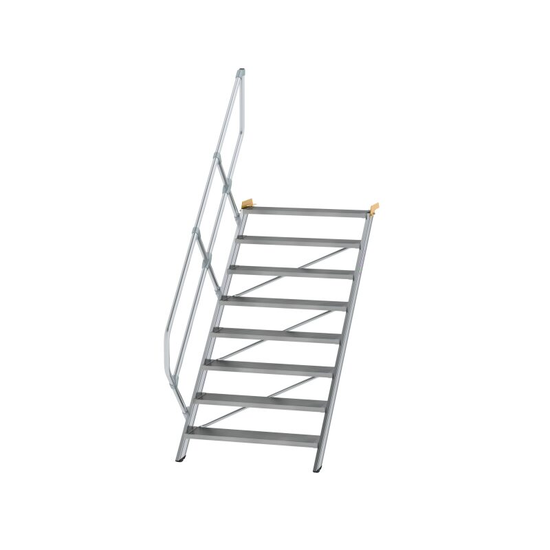 Treppe 45° Stufenbreite 1000 mm 8 Stufen Aluminium geriffelt