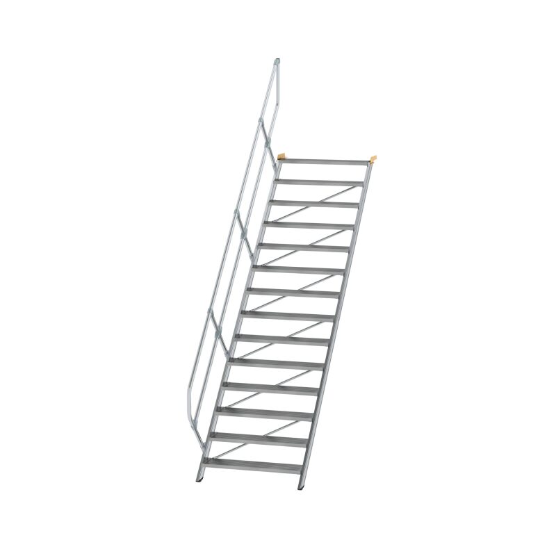 Treppe 45° Stufenbreite 1000 mm 14 Stufen Aluminium geriffelt