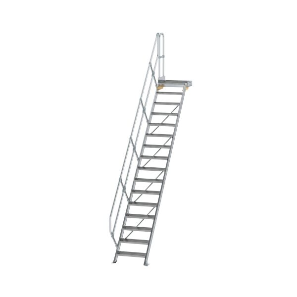 Treppe mit Plattform 45° Stufenbreite 600 mm 16...