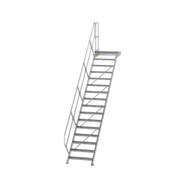 Treppe mit Plattform 45° Stufenbreite 800 mm 16...