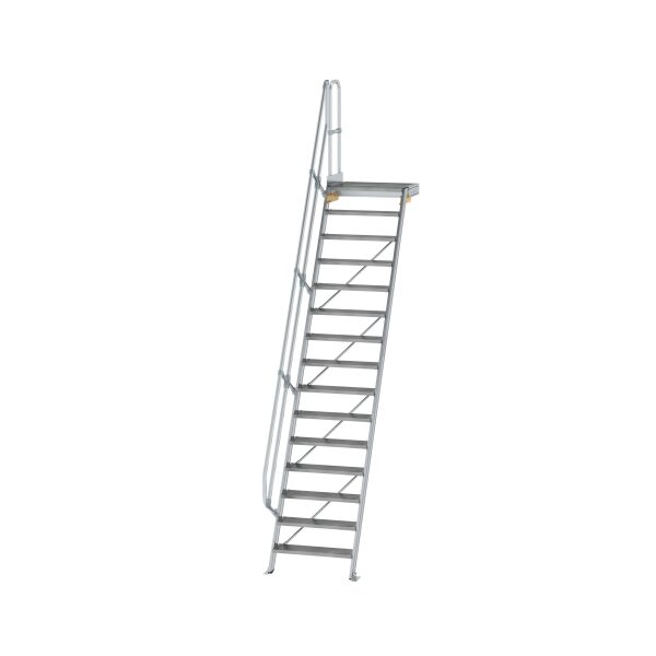 Treppe mit Plattform 60° Stufenbreite 800 mm 15...