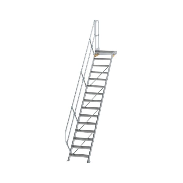 Treppe mit Plattform 45° Stufenbreite 600 mm 15...