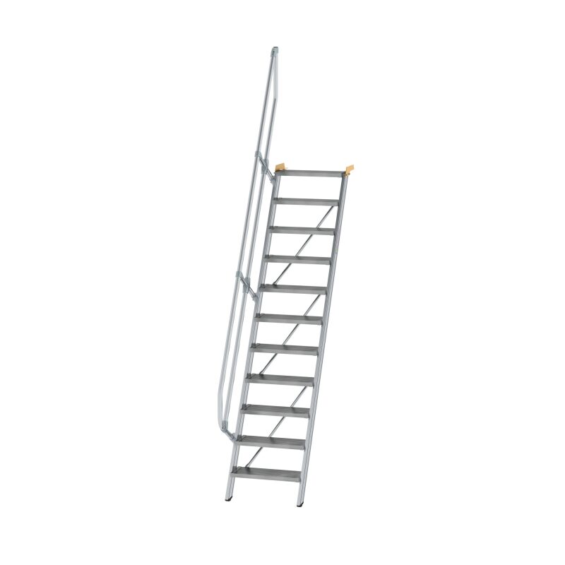 Treppe 60° Stufenbreite 600 mm 11 Stufen Aluminium geriffelt