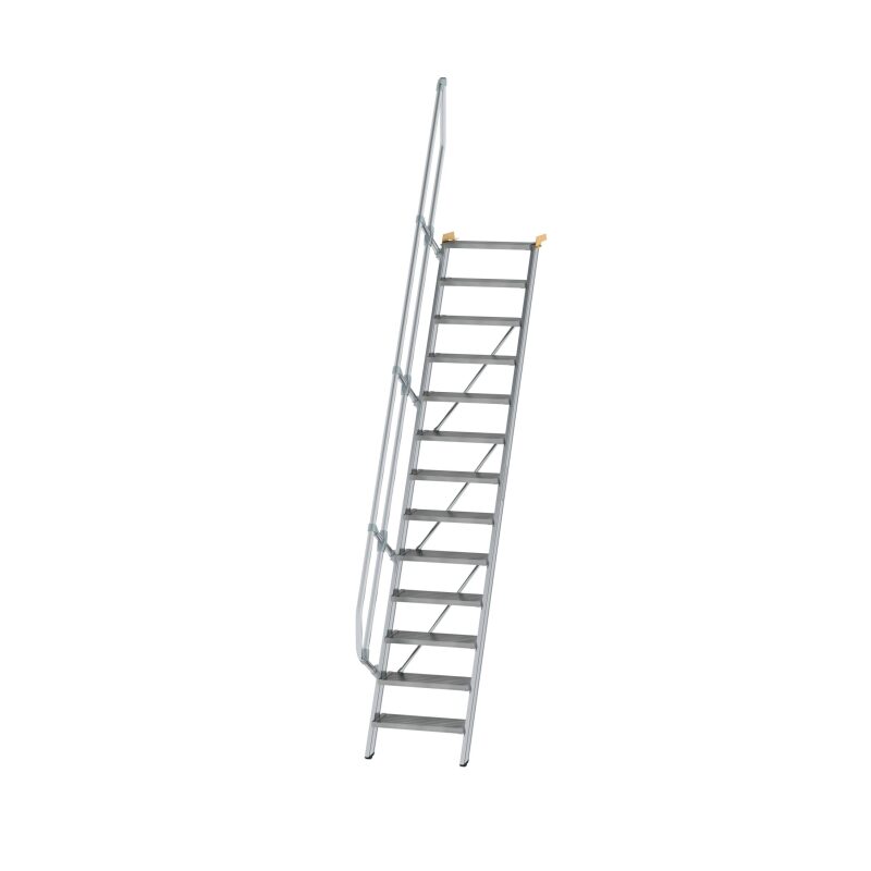 Treppe 60° Stufenbreite 600 mm 13 Stufen Aluminium geriffelt