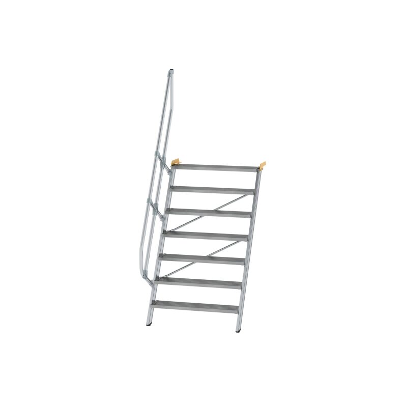 Treppe 60° Stufenbreite 1000 mm 7 Stufen Aluminium geriffelt