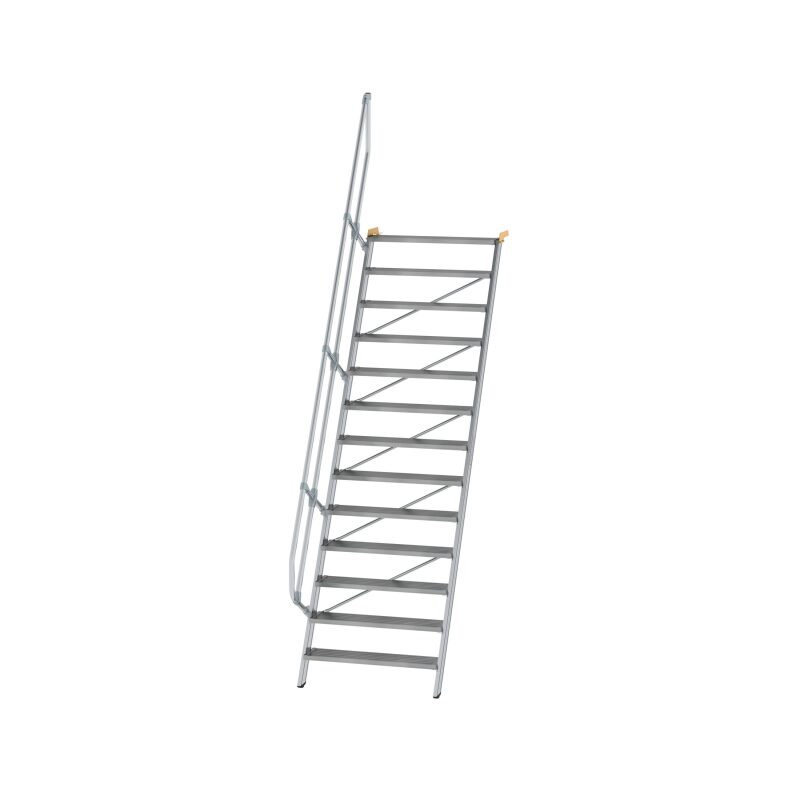 Treppe 60° Stufenbreite 1000 mm 13 Stufen Aluminium geriffelt