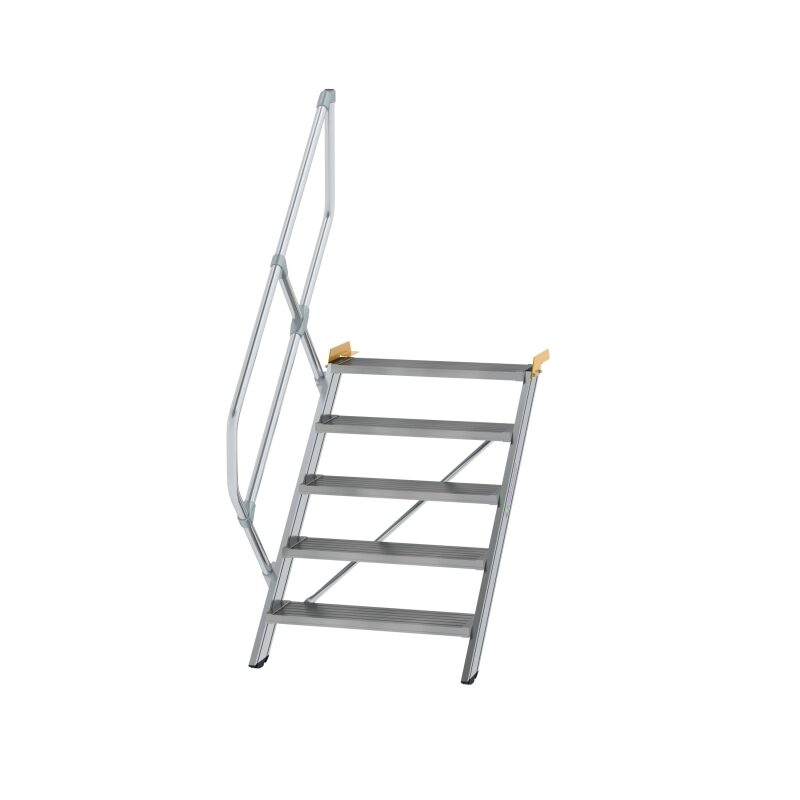 Treppe 45° Stufenbreite 800 mm 5 Stufen Aluminium geriffelt