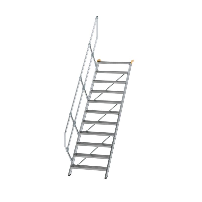 Treppe 45° Stufenbreite 800 mm 11 Stufen Aluminium geriffelt