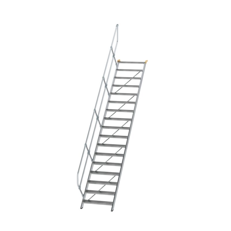 Treppe 45° Stufenbreite 800 mm 17 Stufen Aluminium geriffelt