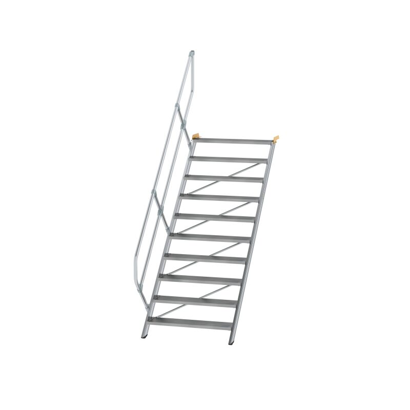 Treppe 45° Stufenbreite 1000 mm 11 Stufen Aluminium geriffelt